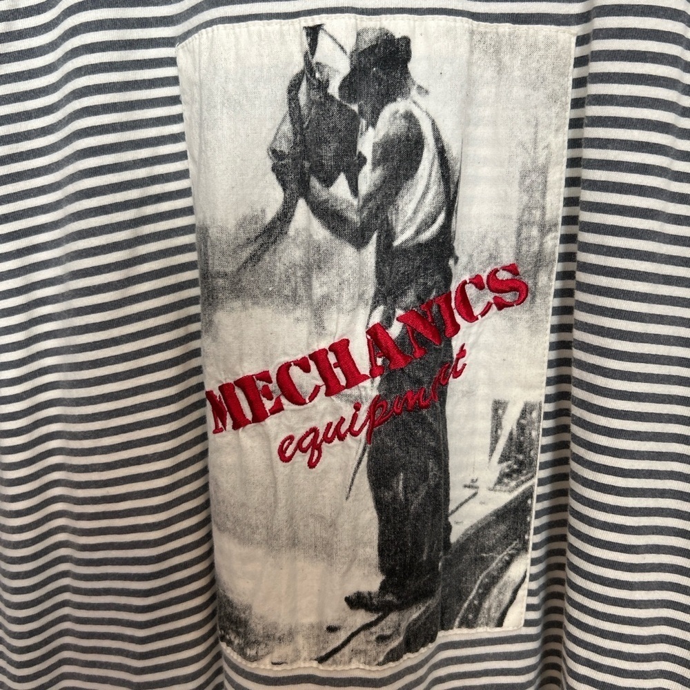 Striped Gray and White Men's Shirt